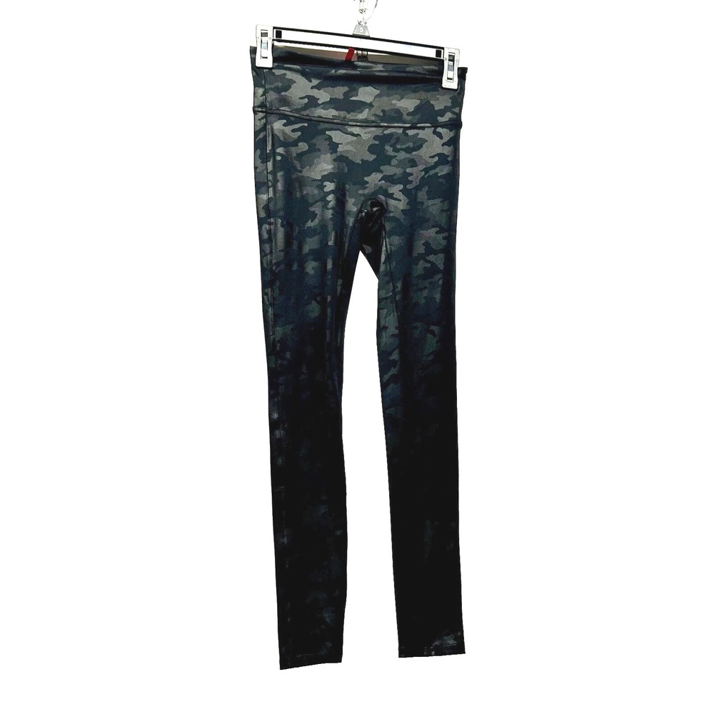 Spanx Women's Small Petite SP Black Camo Nylon Blend Leggings (NC)